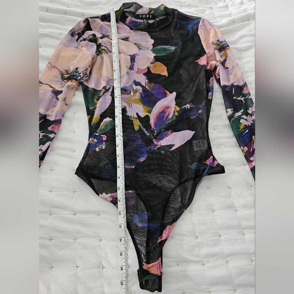 Floral Long Sleeve Bodysuit - Picture 2 of 3